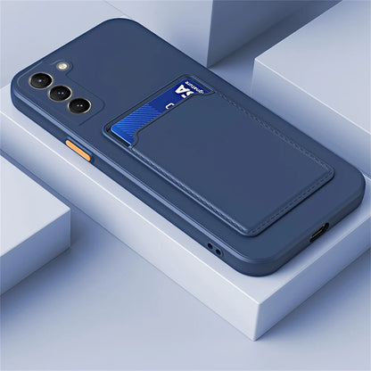 Samsung Galaxy Card Slot Wallet Case | TPU Silicone S21–S25 & A Series