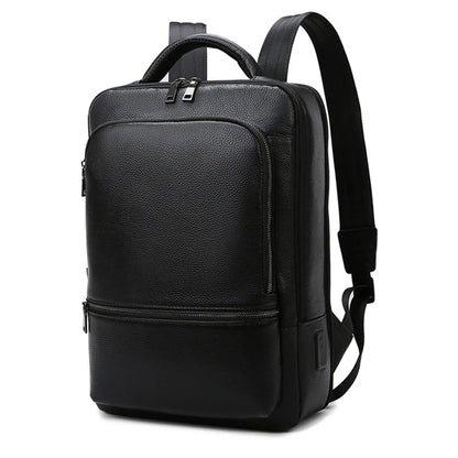 Genuine Leather Men's Laptop Backpack – 15.6 Inch Business Bag