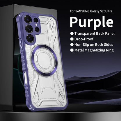 Magnetic Samsung Galaxy Case – Rugged Clear Cover with Metal Ring