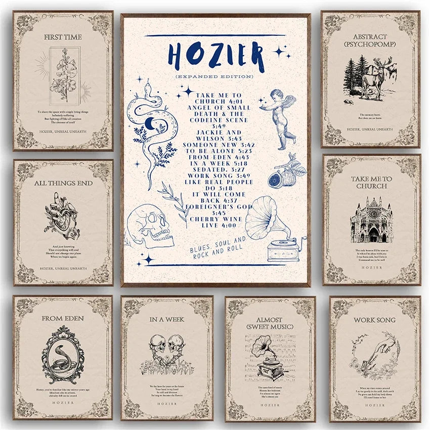 Hozier Work Song Lyrics Wall Art Poster – Retro Music Print