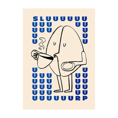 Coffee Diver Wall Art Print – Whimsical Kitchen Poster