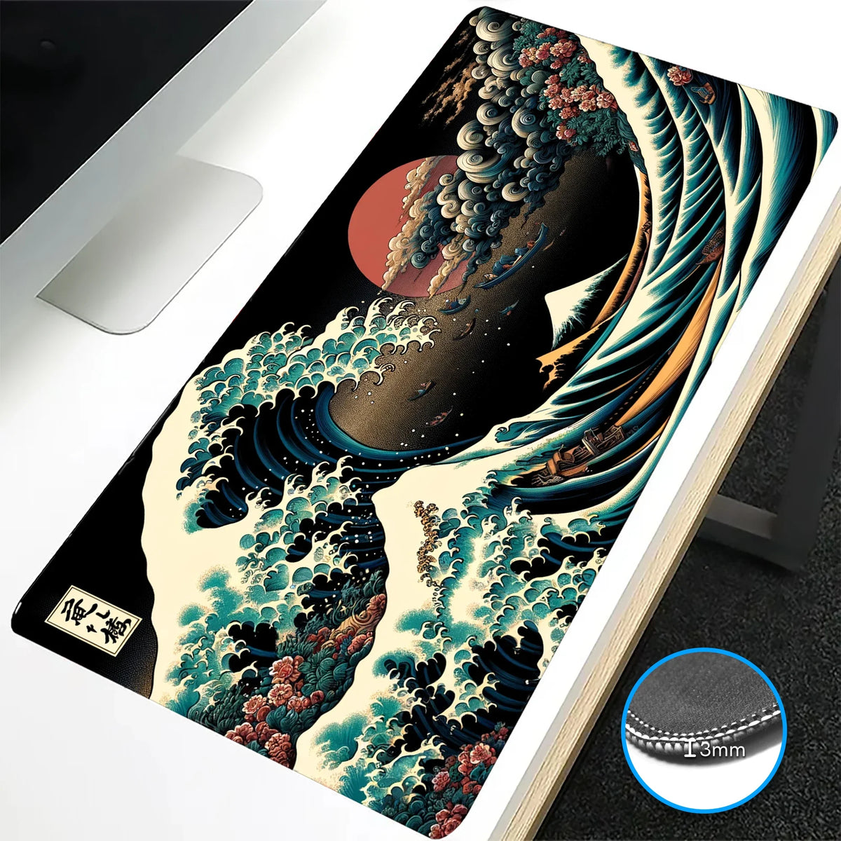 Large Mouse Pad Abstract Marble Fluid Art Design – Non-Slip Gaming Desk Mat