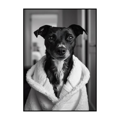 Funny Animal Bathroom Wall Art Poster – Quirky Wildlife in Bathrobe Print