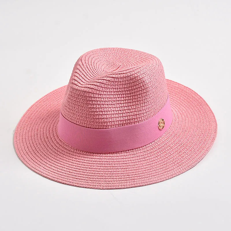 Panama Straw Sun Hat Unisex Elegant Beach Travel Hat