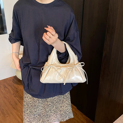 Bow Ruched Crossbody Shoulder Bag for Women