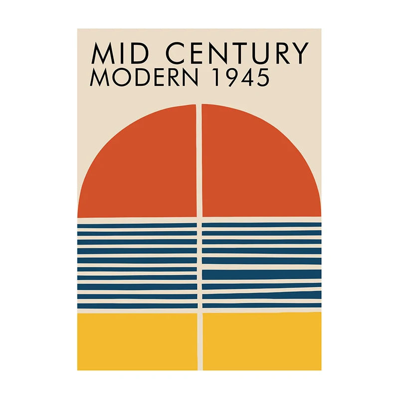Mid-Century Modern Wall Art Poster – Retro Abstract Geometric Print