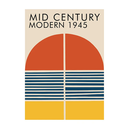 Mid-Century Modern Wall Art Poster – Retro Abstract Geometric Print
