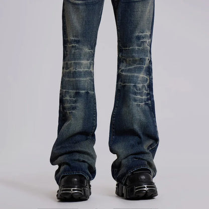 Distressed Flare Jeans – Y2K Bootcut Streetwear Denim