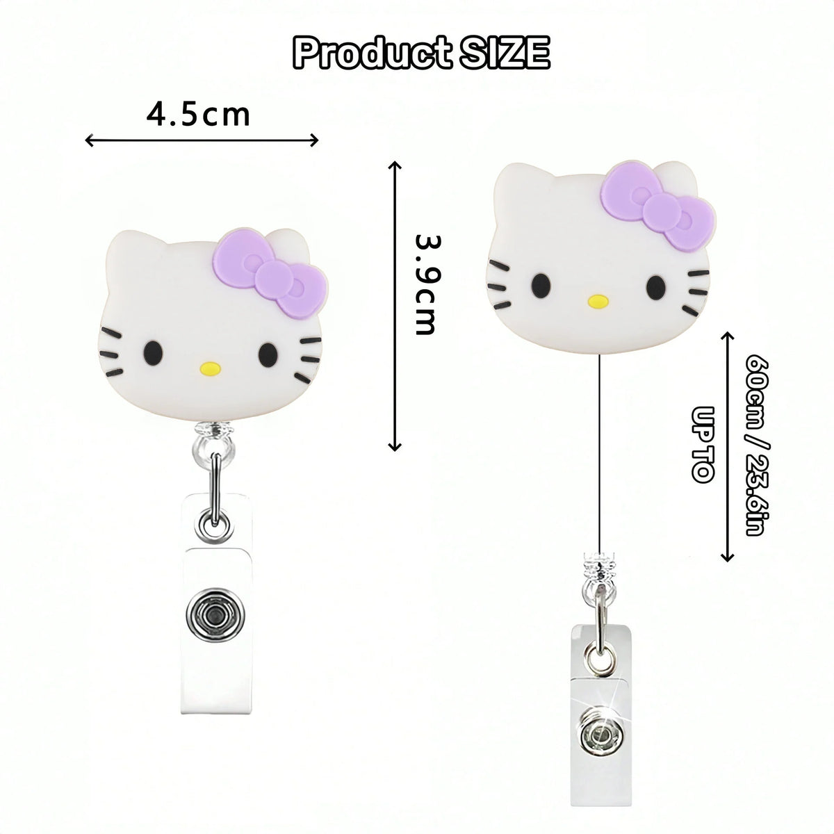 Sanrio Cat Retractable Badge Reel Keychain
