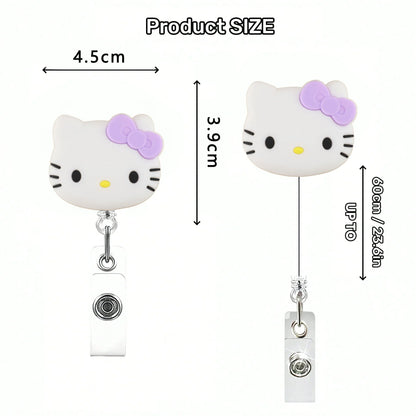Sanrio Cat Retractable Badge Reel Keychain