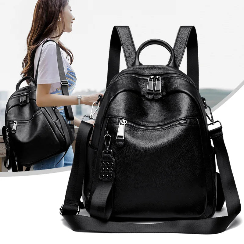 Designer Genuine Leather Women's Backpack – Luxury Cowhide