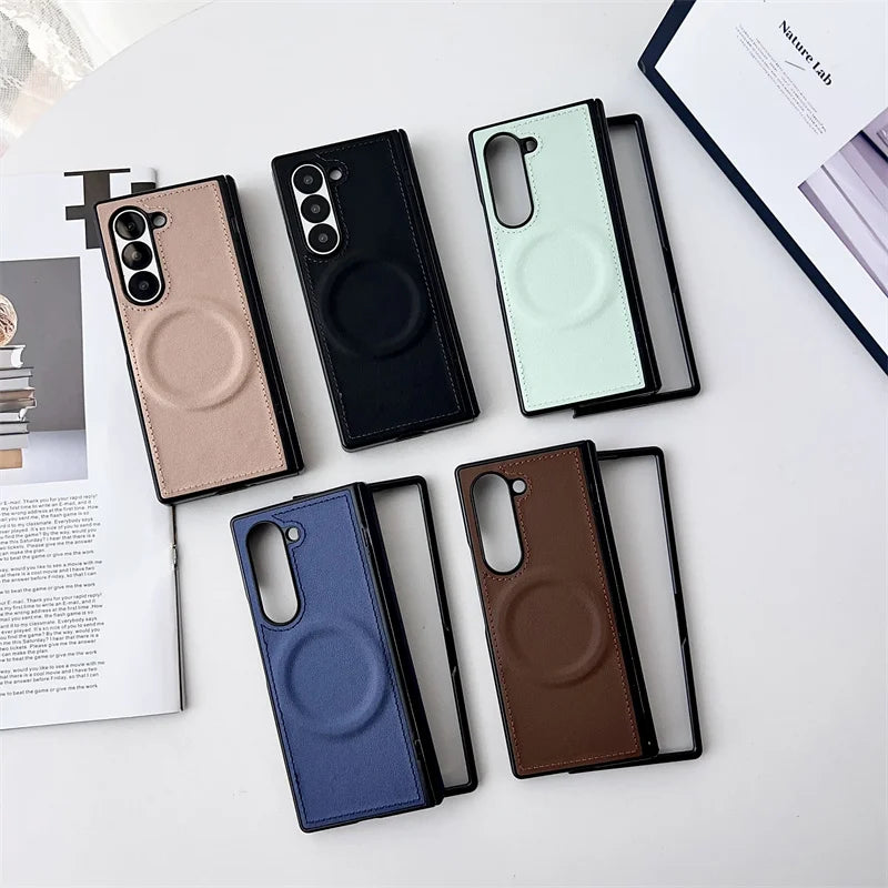 Samsung Galaxy Z Fold Vegan Leather MagSafe Case – Wireless Charging Compatible