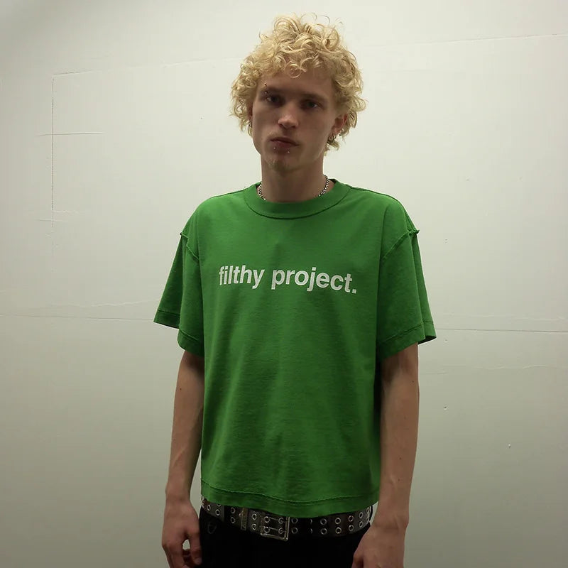 Men's Oversized Y2K Letter Print Cotton T-Shirt