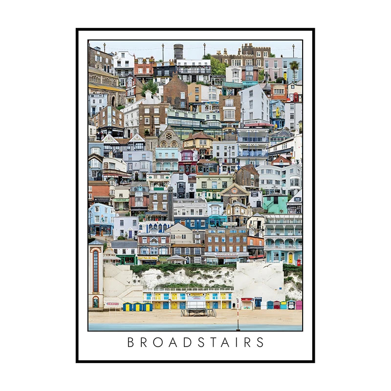 Vintage Cityscape Canvas Wall Art – Abstract City Poster Print