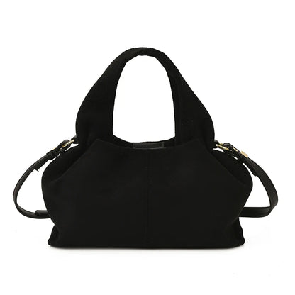 Designer Frosted Mini Handbag Luxury Women's Faux Suede Top-Handle Bags