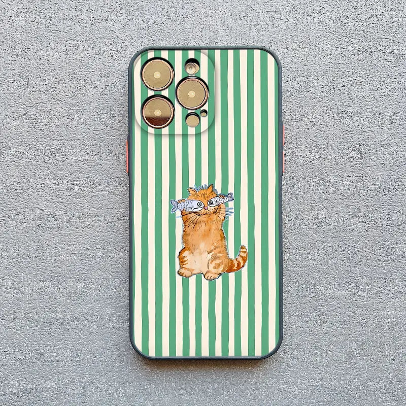 Dolphin Striped iPhone Case – iPhone 11 12 13 14 15 16 17 Pro Max Plus Mini