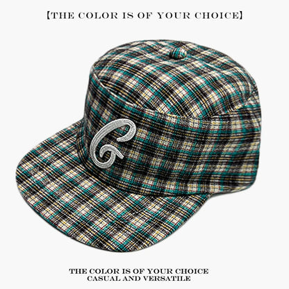 Retro Flat Brim Baseball Cap – Letter Embroidery Unisex Hat