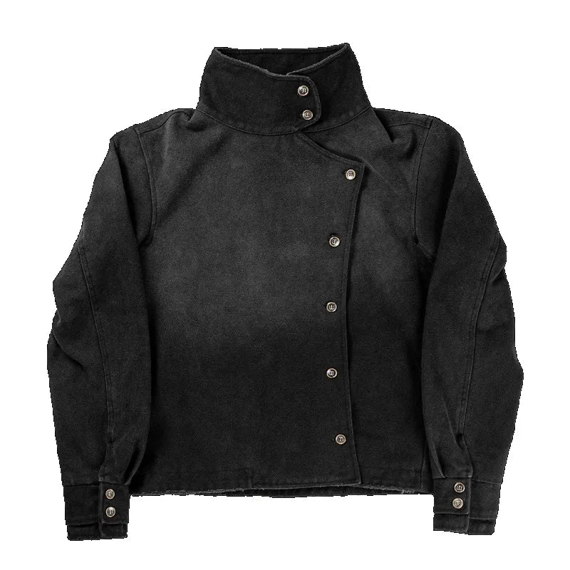 Fencing Jacket Y2K Vintage Wash Canvas – Unisex Gothic Harajuku Streetwear