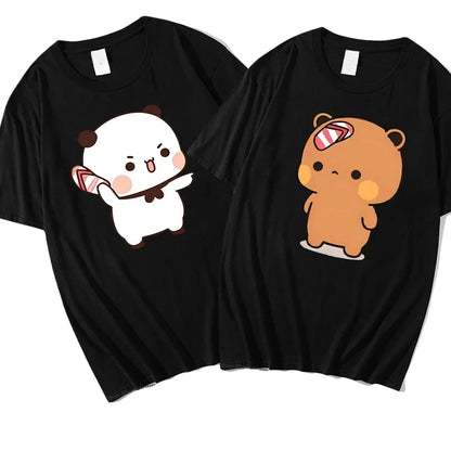 Bubu & Dudu Couple Graphic T-Shirt – Funny Bear Meme Tee