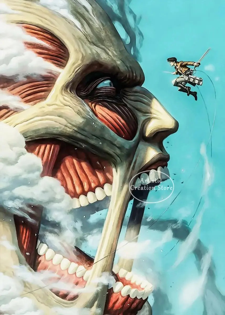 Attack Titan Canvas Poster – Attack on Titan Anime Wall Art