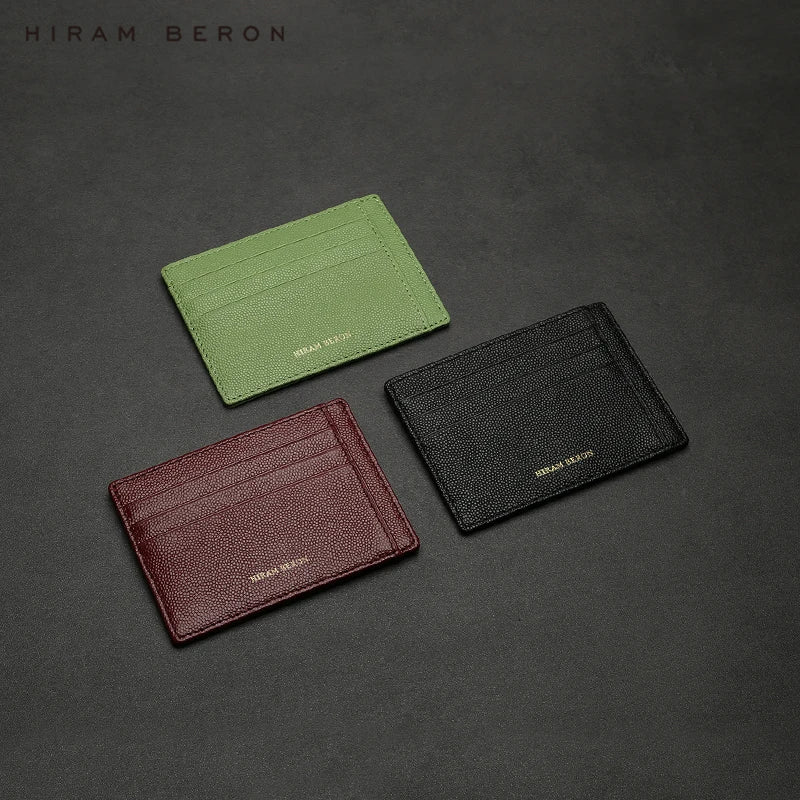 Hiram Beron Personalized Leather RFID Blocking Credit Card Holder