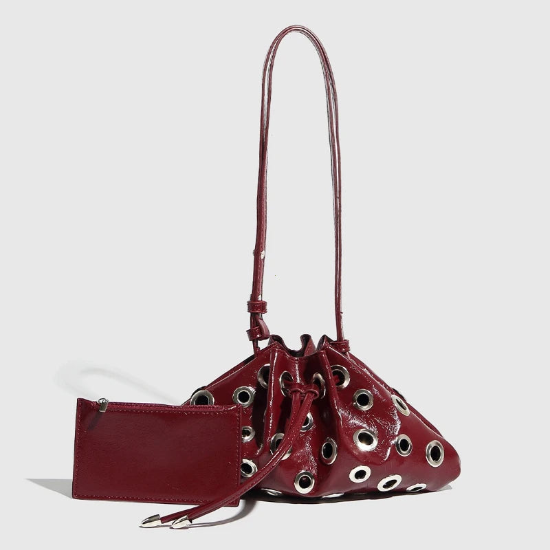 Women Metal Stud Y2k Shoulder Bag