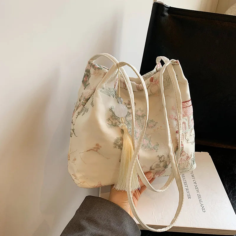 New Models Silk Jacquard Fashionable Minimalist Bag