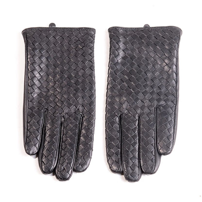 Men's Woven Leather Driving Gloves | Lambskin Intrecciato
