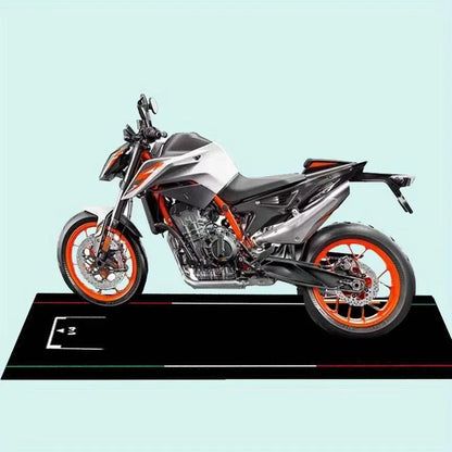 Motorcycle Garage Floor Mat – Non-Slip Racing Track Design Parking Pad