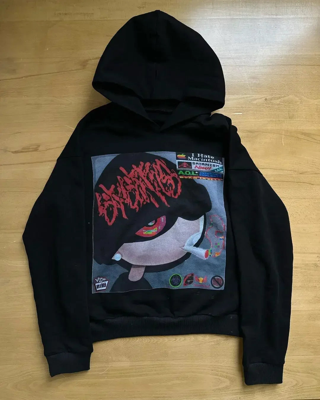 Gothic Graphic Hoodie Women Harajuku Goth Streetwear Sweatshirt