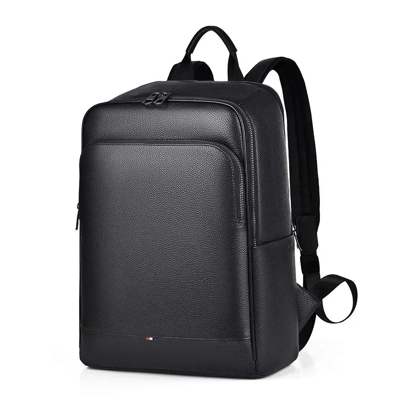 Genuine Leather Men's Backpack – 15.6 Inch Laptop Bag