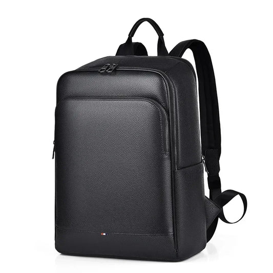 Genuine Leather Men's Backpack – 15.6 Inch Laptop Bag