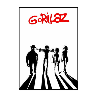 Gorillaz Poster – Anime Rock Band Wall Art Print for Music Fans