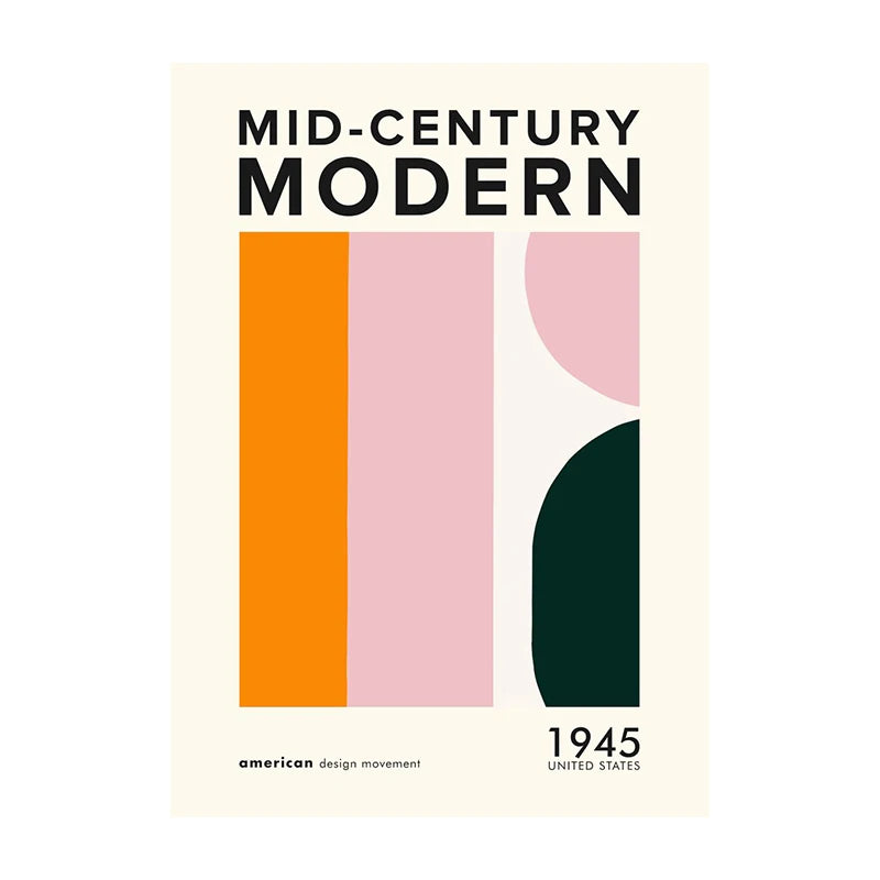 Mid-Century Modern Wall Art Poster – Retro Abstract Geometric Print