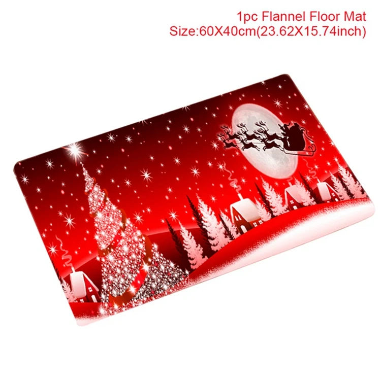 Santa Claus Christmas Doormat – Flannel Welcome Mat for Home