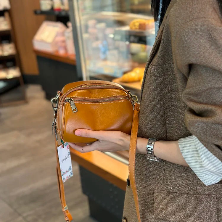 Women Cowhide Small Handbag Popular and Versatile Genuine Leather