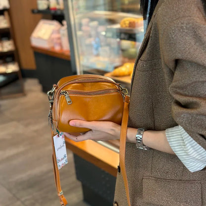 Women Cowhide Small Handbag Popular and Versatile Genuine Leather