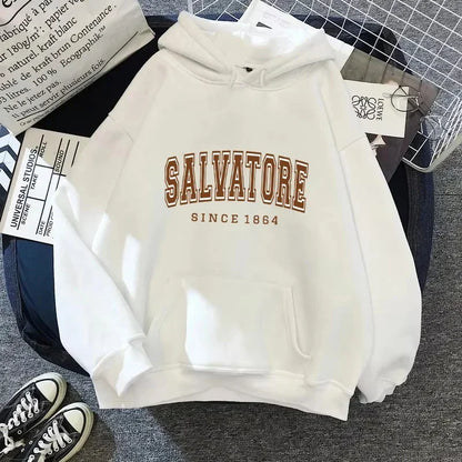 Vampire Diaries Salvatore Since 1864 Hoodie Kangaroo Pocket Sweatshirt