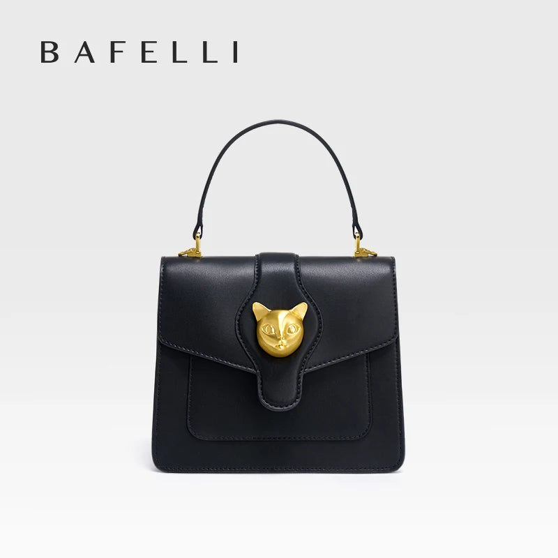 Cat Clasp Leather Crossbody Handbag for Women – Luxury