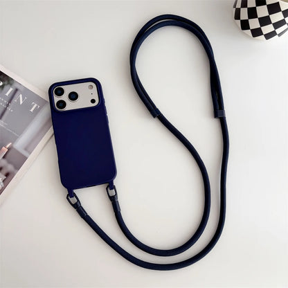 Crossbody Lanyard Silicone iPhone Case with Neck Cord Strap