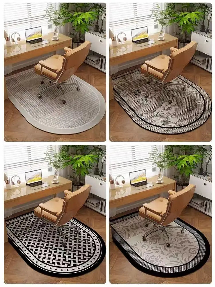 Office Chair Floor Mat – Anti-Slip Oval Area Rug for Desk