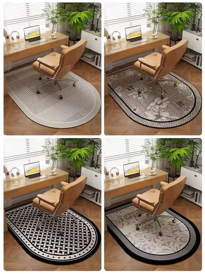 Office Chair Floor Mat – Anti-Slip Oval Area Rug for Desk