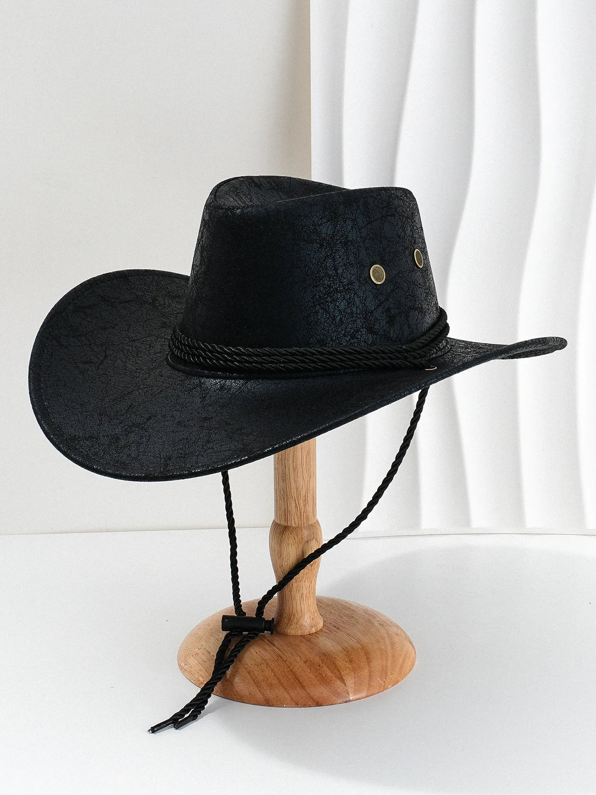Western Cowboy Hat – Vintage Faux Leather Wide Brim Unisex