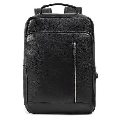 Genuine Leather Men's Backpack – Large Brown & Black