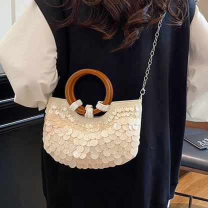 Luxury Woven Seashell Shoulder Bag