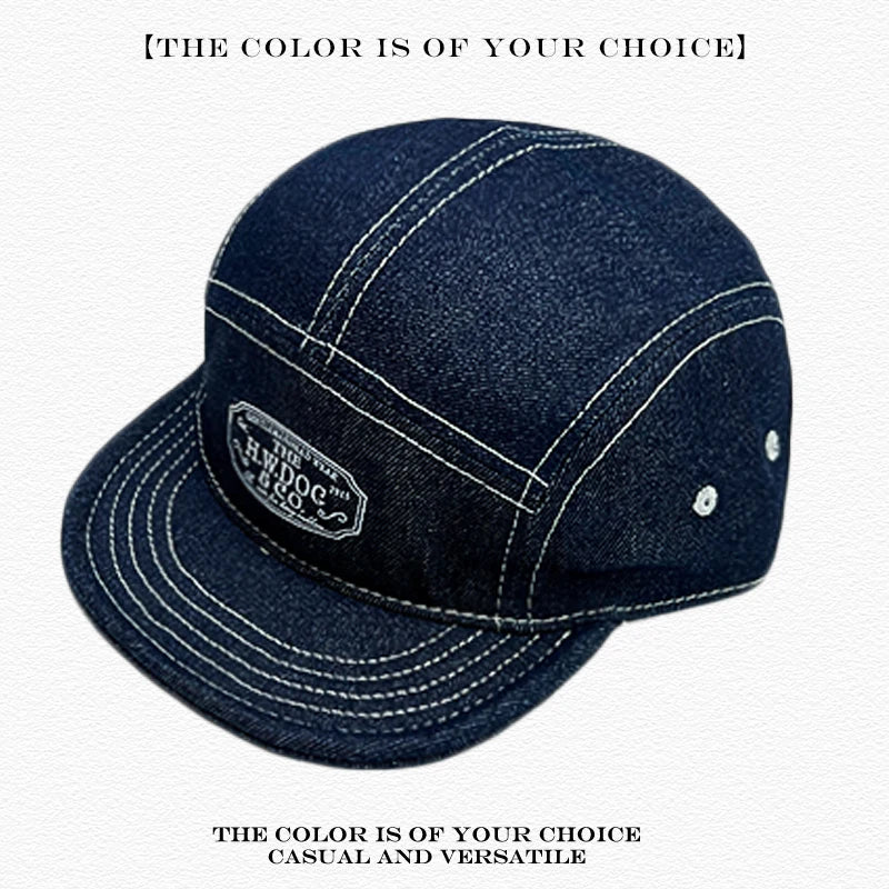 5-Panel Flat Brim Cap – Retro Hip-Hop Street Style Hat for Men & Women