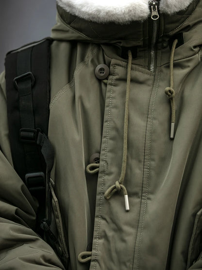 Hooded Parka Jacket – Fleece-Lined Heavyweight Streetwear Coat for Men & Women