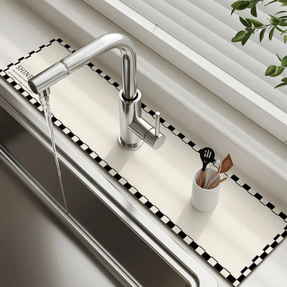 Diatomaceous Earth Sink Drain Mat – Absorbent Kitchen Faucet Mat
