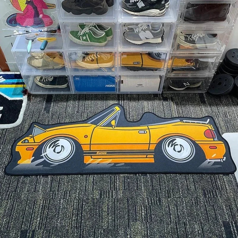 JDM Car Shaped Rug – Non-Slip Decorative Floor Mat for Bedroom & Living Room