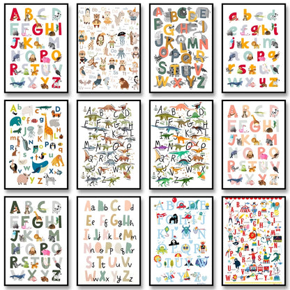 Dinosaur Alphabet Poster – Kids ABC Wall Art Print